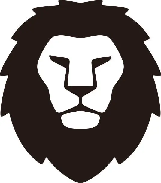 Vector illustration of lion head logo icon, vector illustration