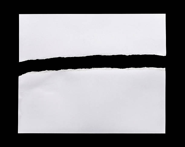 istock Ripped white paper isolated on black background 592689732
