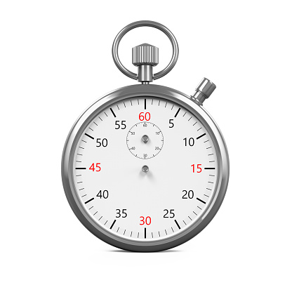 Stopwatch Timer isolated on white background. 3D render