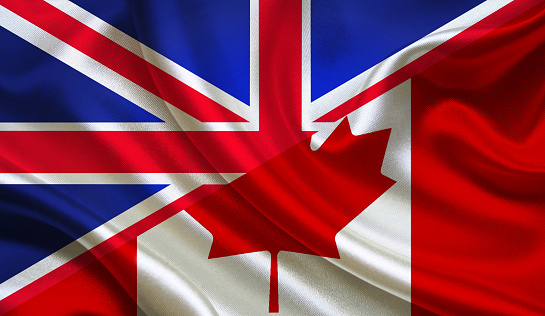 United Kingdom and Canadian flag