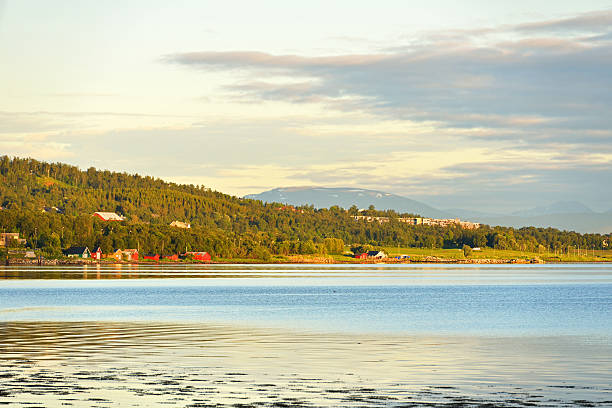 istock Summer landscape. Midnight sun in Tromso 593304132