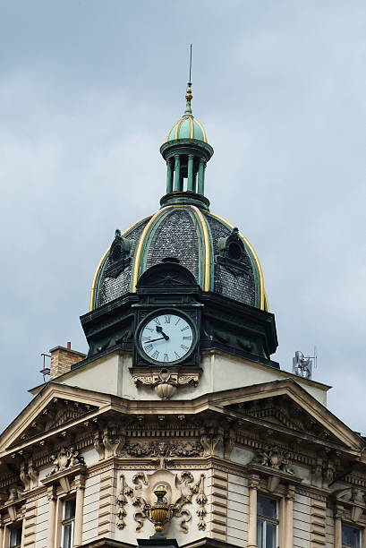 istock Pediment of a building typical of Prague 593307004