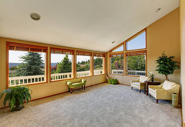 istock Spacious rest area with many windows and perfect view. 593307542