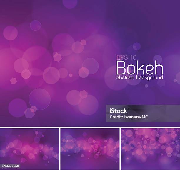 Bokeh And Blur Vector Abstract Background Stock Illustration - Download Image Now - Purple, Defocused, Abstract Backgrounds