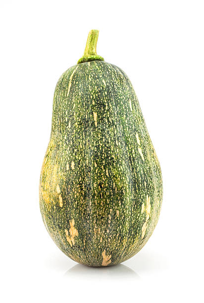 istock Green pumpkin isolated on the white background 593308134