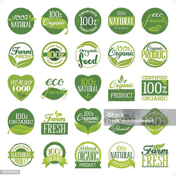 Eco Friendly Organic Icon Set Stock Illustration - Download Image Now - Nature, Organic, Environmental Conservation