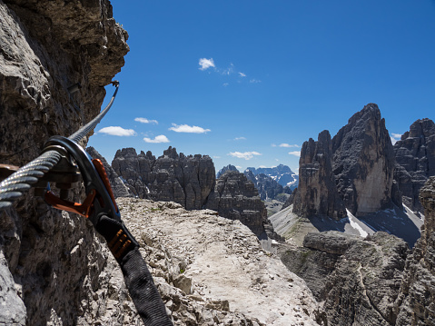 Climbing in the Dolomites, Italy