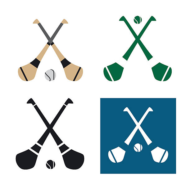 Hurling Icons vector art illustration