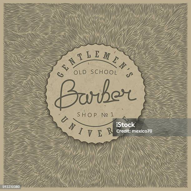 Retro Badge For Barber Shop Stock Illustration - Download Image Now - Barber Shop, Textured, Art And Craft