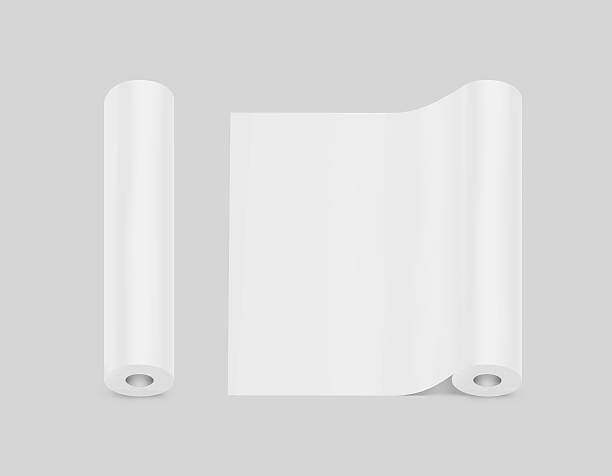 istock Blank white wallpaper rolls design mock up, isolated, clipping path 593310776