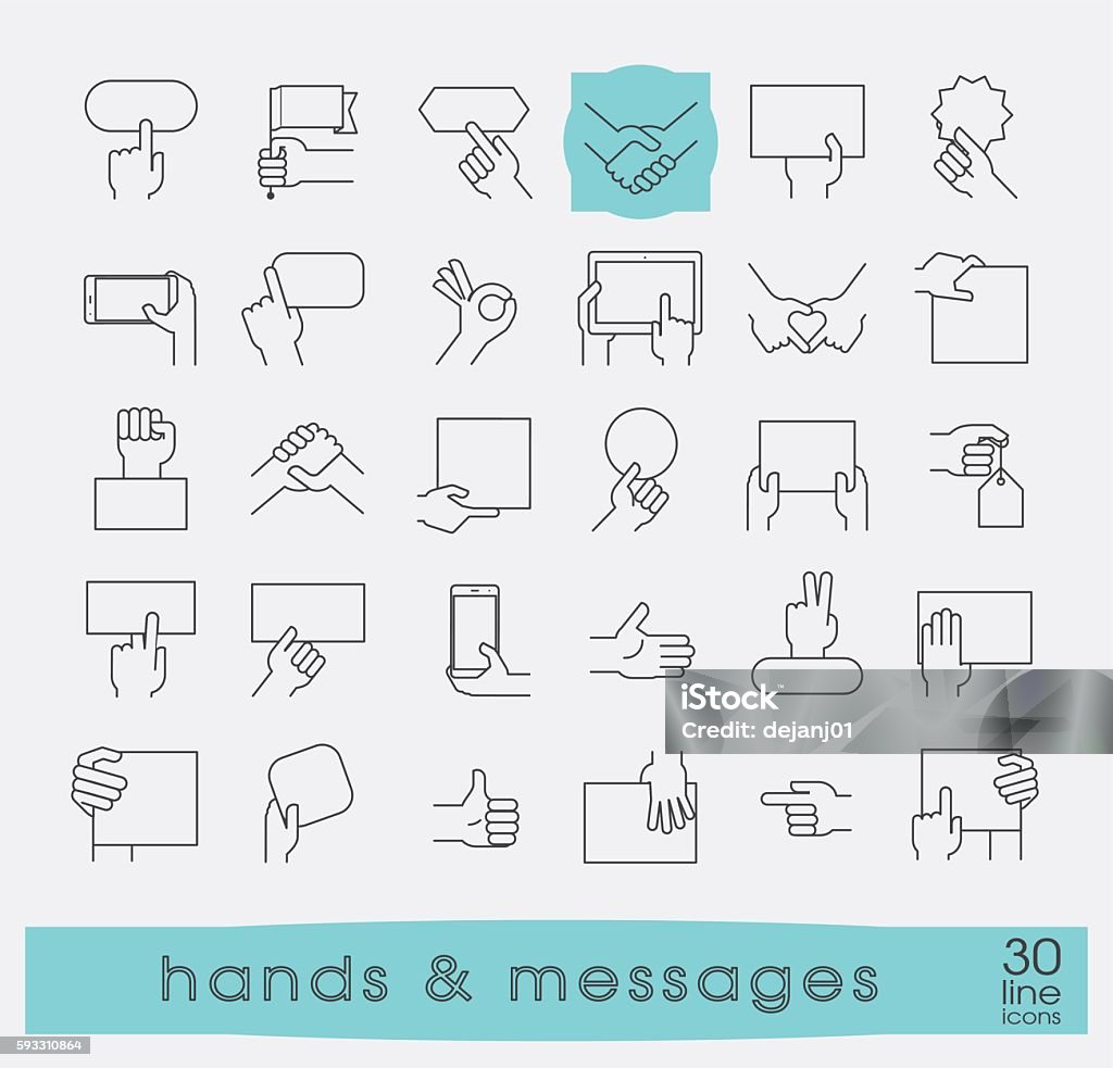 Hands Holding Messages Hand Gestures Stock Illustration - Download ...