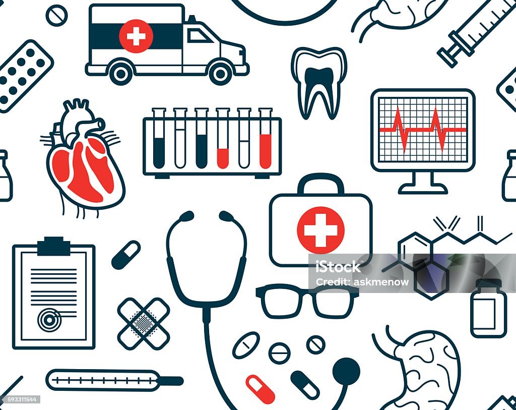 Simple Medical Pattern Seamless Medical Pattern Stock Illustration - Download Image Now ...