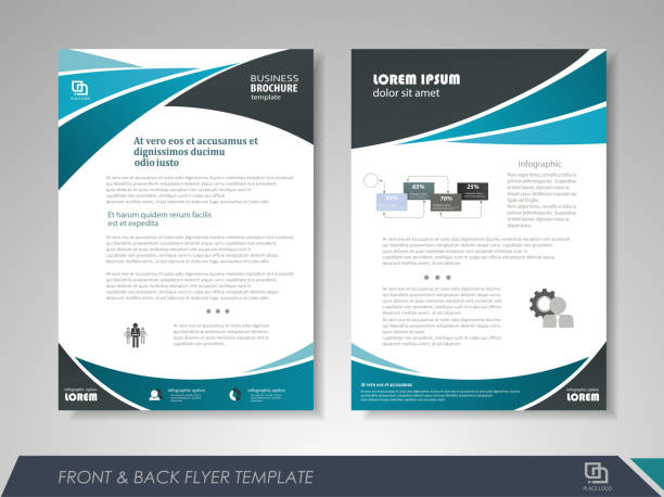 Business brochure design Front and back page brochure template. Flyer design, leaflet cover for business  presentations, magazine covers, posters, booklets, banners. EPS10. Contains transparent objects business designs stock illustrations