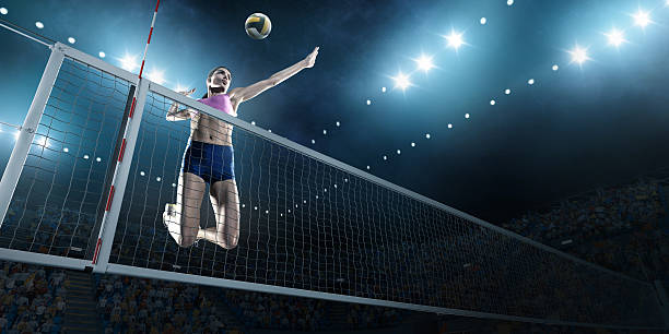 배구: 여성 선수 - volleyball net volleying sport 뉴스 사진 이미지