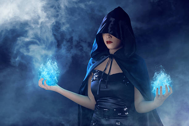 istock Beauty asian witch woman 593315100