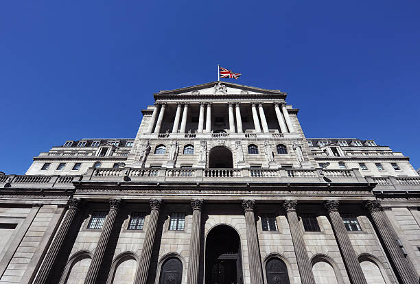 bank of england  - british flag currency banking uk foto e immagini stock