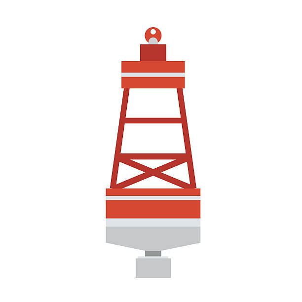 stockillustraties, clipart, cartoons en iconen met sea buoy float icon - baken