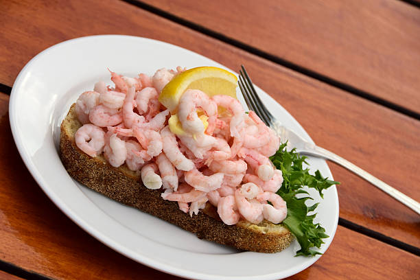 istock Scandinavian Open Faced Shrimp Sandwich 593317712