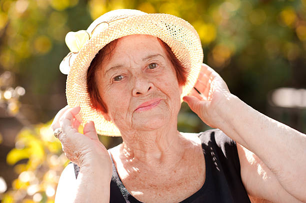 istock Smiling senior woman closeup 593318854