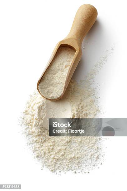 Baking Flour Isolated On White Background Stock Photo - Download Image Now - Flour, White Background, Baking