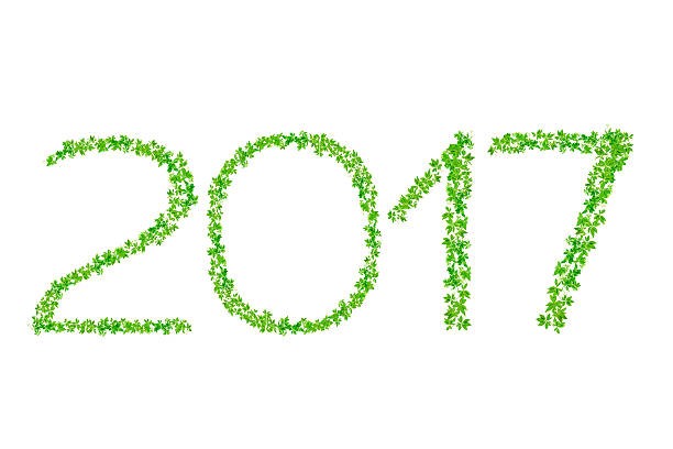 istock 2017 year made from beautiful fresh green leaves 593321528
