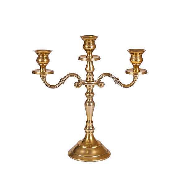 istock Gold candelabrum on a white background isolated 593323362