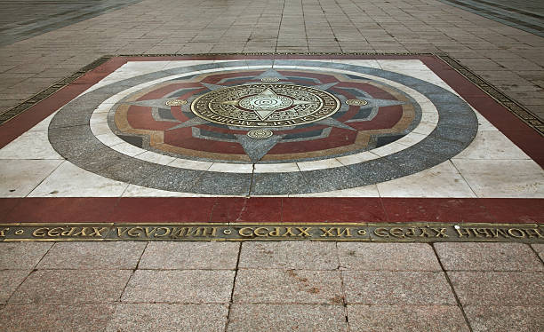 Kilometre zero on Grand Chinggis Khaan square in Ulaanbaatar. Mongolia
