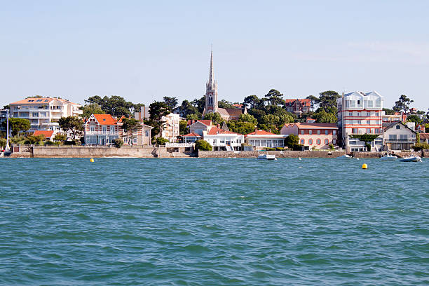 istock Arcachon coast from a boat seeing the Notre Dame basilique 593330332