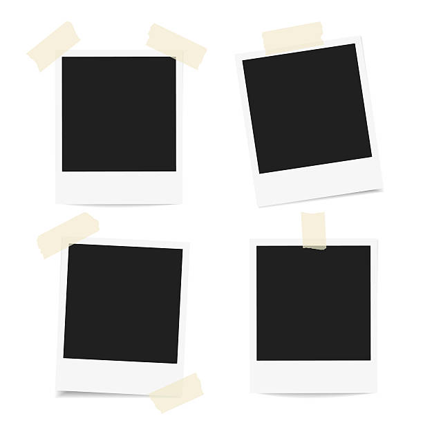 Polaroid Photo frames Polaroid photo frames with tapes isolated vector polaroid stock illustrations