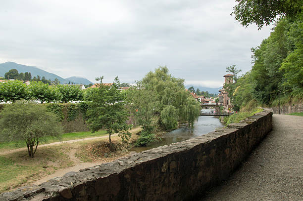 Walk along the river in Saint Jean Pied de Port Walk along the river in Saint Jean Pied de Port saint jean pied de port stock pictures, royalty-free photos & images