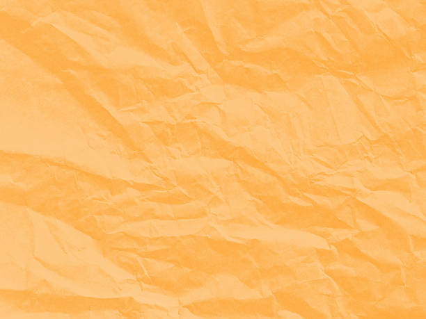 texture di carta d'arte. foglio di carta arancione accartocciato unico per lo sfondo. - returnable foto e immagini stock