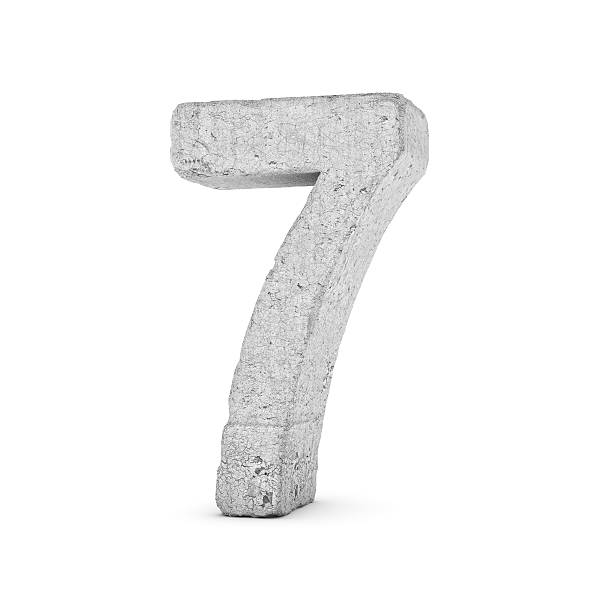 istock Concrete number 7 isolated on white background 593339022