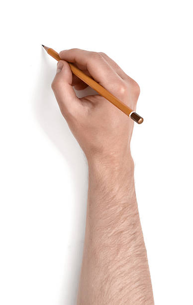 istock Close-up hand of man writing something on white canvas. 593339138