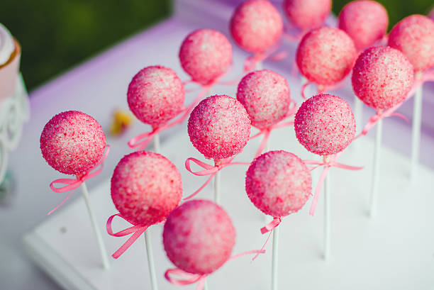 istock Sweetr pink lollipops 593341522