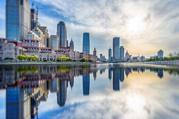 istock Jinwan Plaza under blue sky,tianjin china. 594011658