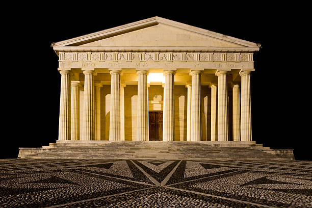 istock Temple of Canova night view. Roman columns 594015454