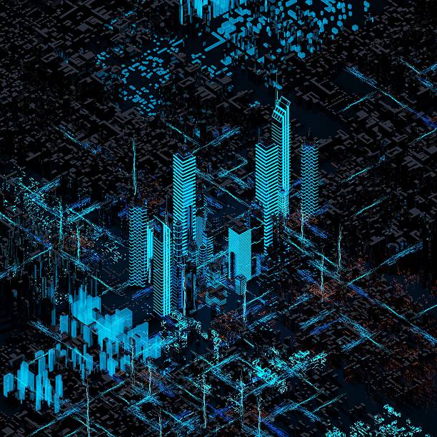 istock Abstract futuristic city 594015508