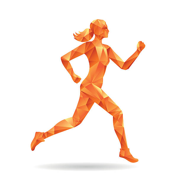 러닝 우먼 실루엣 - silhouette jogging running backgrounds stock illustrations