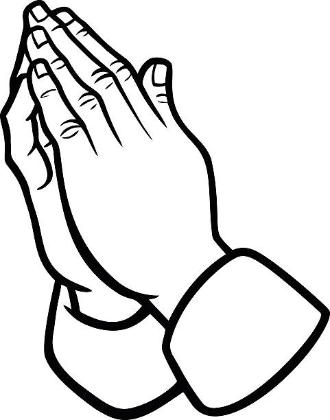 ilustraciones, imágenes clip art, dibujos animados e iconos de stock de ilustración de manos de oración - prayer position illustrations