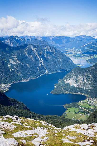 istock panoramic view of mountain lake 594020346
