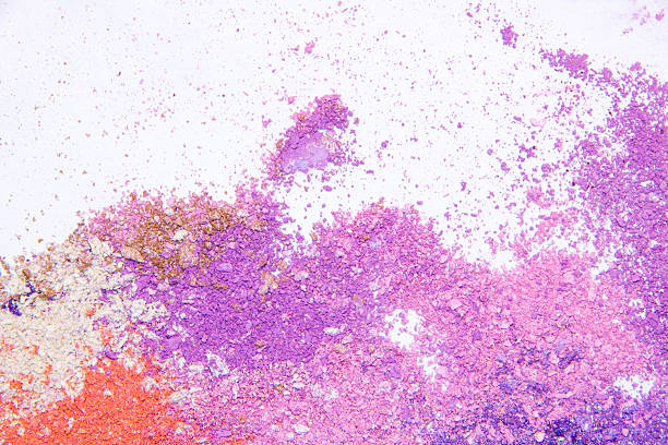 istock Eyeshadow Cosmetic Powder Scattered Copy Space. various set isolated on 594020742