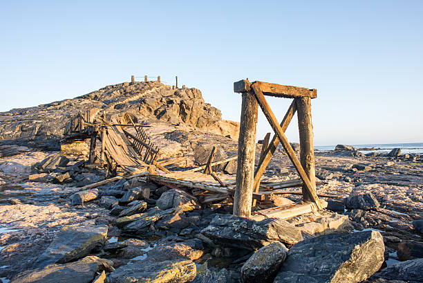 istock Wooden bridge in pieces 594023842