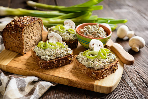 istock Mushroom spread with Roquefort cheese and leek 594024338
