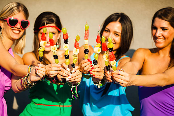 Olive, cheese and ham party nibbles on cocktail sticks