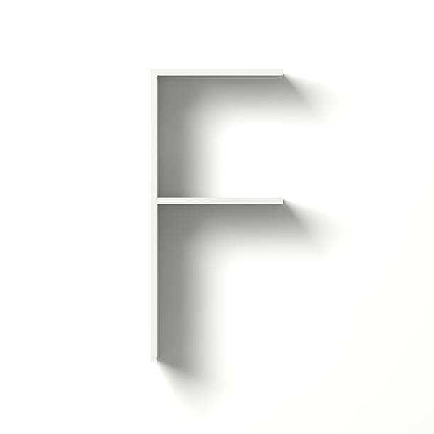 istock Long shadow font. Letter F. 3D 594028634