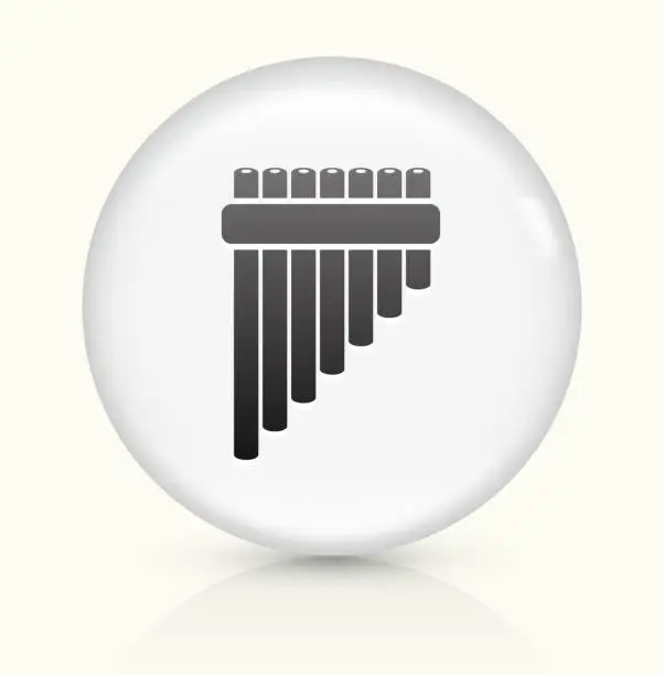 Vector illustration of Pan Pipes icon on white round vector button