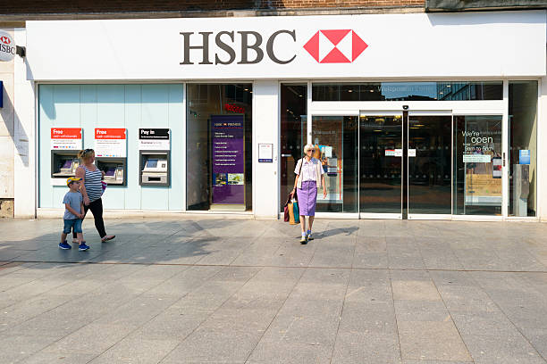 HSBC bank on High Street stock photo