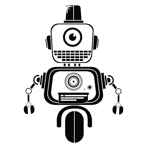 Vector illustration of Vector robot silhouette