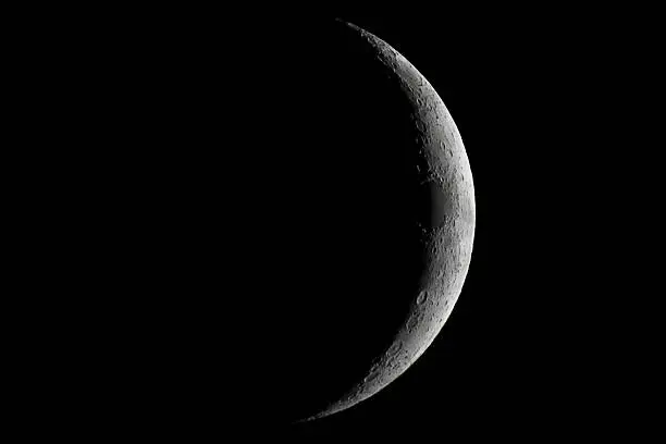 Photo of Moon waxing crescent. Young Moon.