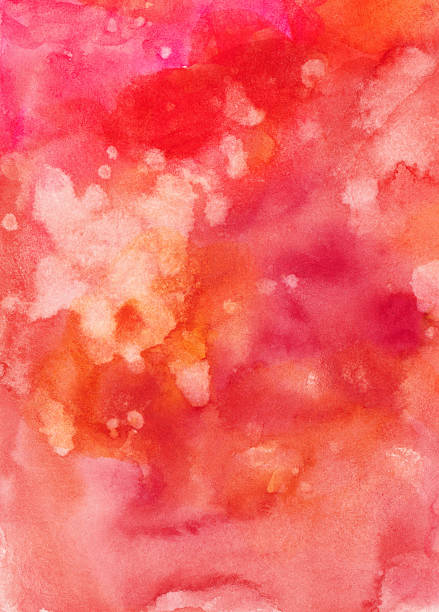 istock Bright orange and pink hand painted textured background 594040778